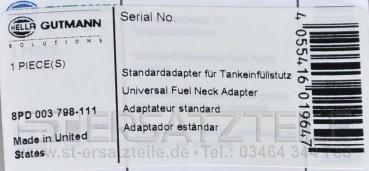 Standard-Universal-Adapter f. Kraftstoff-Einfüllstutzen