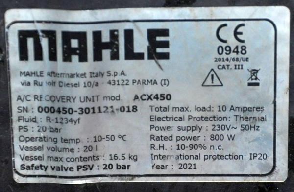 Mahle ACX450 Klimaservicegerät R1234yf Klimaanlagen-Servicegerät